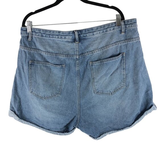 Shein Womens Denim Shorts Cuffed High Rise 2XL - Picture 2 of 4